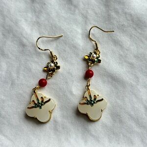 Brand New Sterling Silver w/ Dust Bag Colorful Jade Summer Dangling Earrings